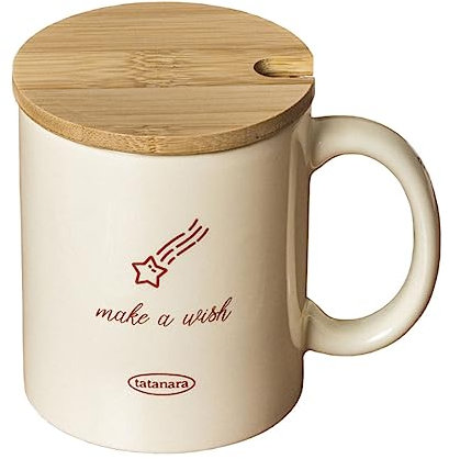 Practical Round Mug Beige Ceramic Coffee Mug with Handle Simple Office Tea Cup with Lid 350ml/11.8oz Washable