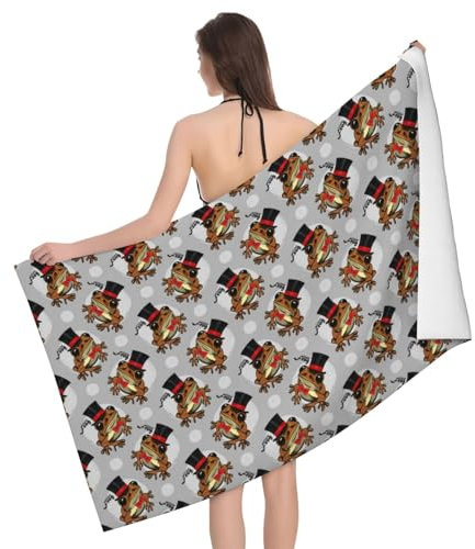Herren Damen Reisehandtuch Lustige Froschmütze Schleife Cool Kinder Badetuch Erwachsene Microfaser Handtücher Kinder Duschtücher Für Strand Reise Urlaub