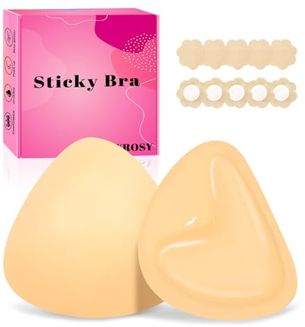LAZYROSY Double Sided Sticky Ultra Boost Inserts Pads Reusable Push Up Lift Self Adhesive Bra Pads for Bikini Swimsuit