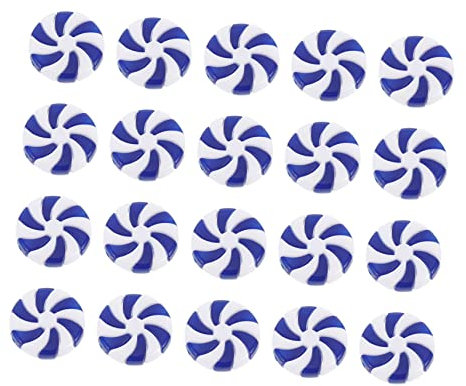 Cabilock 50stücke Teiliges Weihnachtsbaum-anhänger Aus Premium Acryl Runde Glatte DIY Schmuckperlen Für Christbaumschmuck Bastelfreundlich Langlebige Xmas Dekoration in Blau-weiß