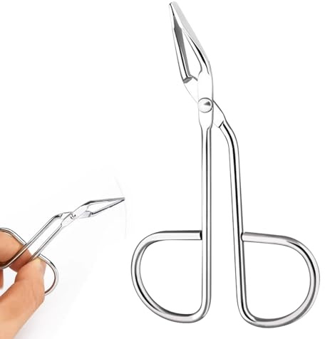 Pinzette professionali con manico a forbice per sopracciglia con punta obliqua, pinzette a punta piatta, strumento di bellezza per donne e uomini, pinze per capelli piatti, punta dritta, colore