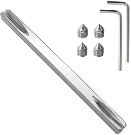 Asta maniglia quadrata 8 mm in ferro zincato perno quadrato 8 x 8 x 150 mm con vite e chiave esagonale, asse di collegamento per serratura, compatibile con maniglie porta interna casa ufficio hotel