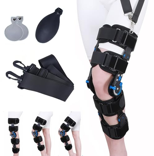 ZZwansuGE Rodillera con Bisagra, Estabilizador De RecuperacióN De FijacióN De ROM Posoperatorio, áNgulo/Longitud Ajustable, para ACL, MCL, PCL, Artritis, RehabilitacióN OrtopéDica, Hom-BRE Y Mujeres