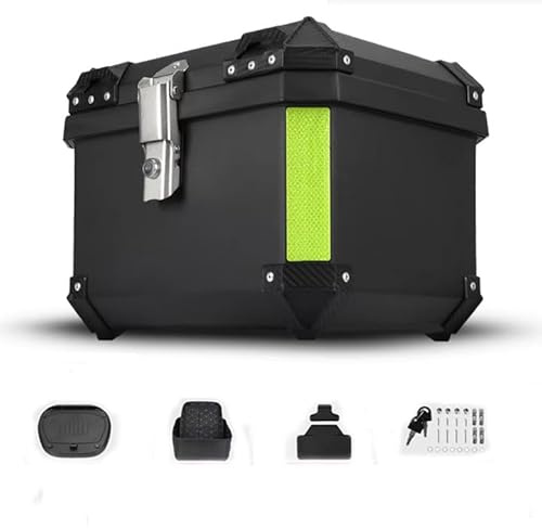 QIAKEFE Top Case Motorrad, Universal Motorradkoffer, Aluminiumlegierung Helmkoffer, mit Sicherheitsschloss, wasserdicht, Reisekoffer zur Aufbewahrung von Helmen und anderer Motorradausrüstung (57L)