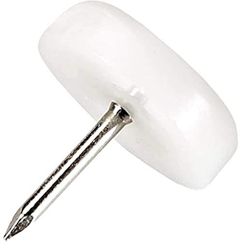 Adsamm® / 32 x plastglidare med spik/vit/Ø 20 mm/rund/möbelglidare med spik/möbel- och golvskydd i Adsamm® kvalitet