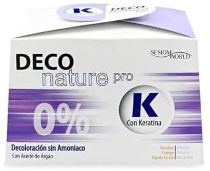 Sesiomworld Decoloración Deco Nature Pro 0% sin Amoniaco con Keratina y Argán 1 Kilo 1 Unidad 1100 g
