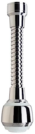 Siroflex 2510/1S Milady Doccino Per Lavandino Cucina Con Cannuccia Flessibile In Ottone Made in Italy | Aeratore Rubinetto Cromato Bianco | Areatore Per Rubinetti | Rompigetto Rubinetto Cucina