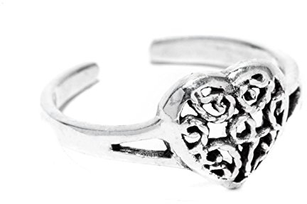 Windalf Bohemia Zehenring 8 mm Herz Ring Midi Silberring Sommer Vintage 925 Silber