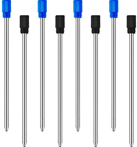 24 Piezas de Recambios de Bolígrafos de Punta de Bola para Bolígrafos Stylus de Cristal Diamante, 2,75 Pulgadas (Tinta Negra y Azul)