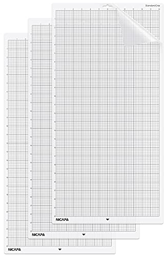 NICAPA Schneidematte für Silhouette Cameo 4/3/2/1 Standardgrip, 30.5x61CM, 3 STK Schneidematten Ersatz Schneidematte für Silhouette Cameo 12x24