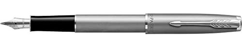 PARKER Sonnet Essentiel Füllfederhalter, Edelstahl, Chrom-zierteile, Feine Edelstahlfeder - Geschenkbox