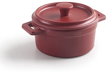 Lacor - 63396 - Cacerola Mini, Cacerola Con Tapa, Fabricado en Melamina, Apta para Lavavajillas, Libre de BPA, Ø10 cm, 210 ml, Rojo