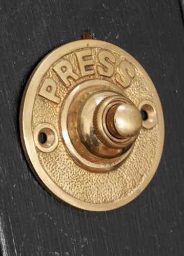 ACL Solid Brass Wired Doorbell - Steampunk Door Bell - Edwardian Victorian Style Door Bell Push Button Round Bell – (62 mm)