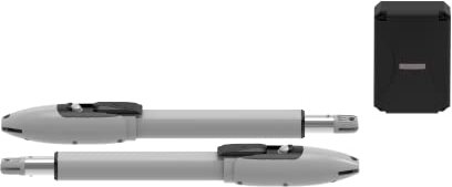 DORTIMATE SW300DC Automatic Gate Opener Kit Heavy Duty Gate Operator for Dual Swing Gates Up to 20 Feet or 661 Pounds per Leaf Gate Motor Color Grey+Black (Dual arms)