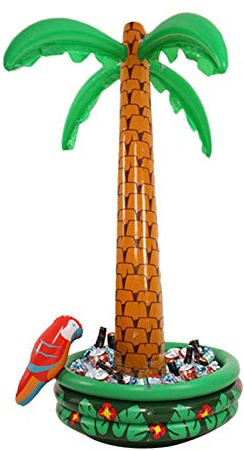 Niktule Cooler Ice Bucket, Inflatable Palm Tree Shape For Drinks Beverages Festival Activities Decoration Home Furnishings Props Tong Stand Big Led Changing White
