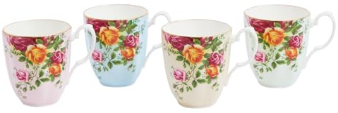 Royal Albert Old Country Roses - Set di 4 tazze, 382,7 g, colori misti