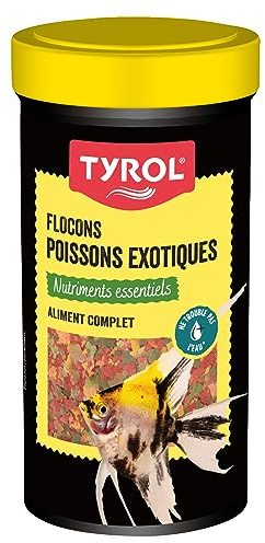 Tyrol | Flocons pour Poissons Exotiques | Nourriture pour Poissons | Aliment Complet à base de Nutriments Essentiels | Céréales, Sous-produits de Poissons, Levures | 50 g | 250 ml