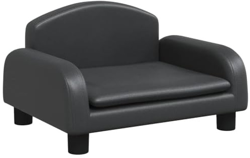 vidaXL Divano per Bambini Nero 50x40x30 cm in Similpelle