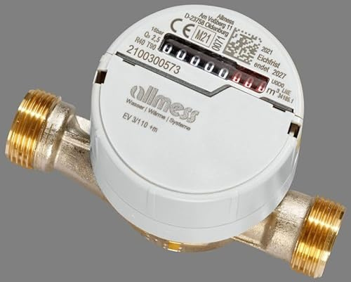 Allmess Wohnungswasserzähler Aufputz EV 3/80-V TU6 +m DN15 Q