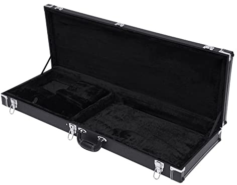Loohacp E-Gitarre Hartschalenkoffer, E-Gitarren E-Gitarrenkoffer E-Gitarren Case Rechteckig Gitarrenbox Mit Schlüssel, Robuster PU Gitarren Schatulle, Schwarz