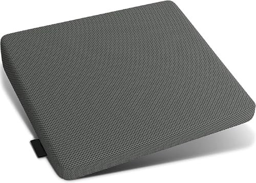 AMANSTYLE LTD Memory Foam Wedge Seat Cushion Comfort for Cars & Office Chairs - Breathable Design for Tailbone & Lumbar Support, Enhances Posture & Driving Experience 40cm x 34cm x7.5cm (Grey)