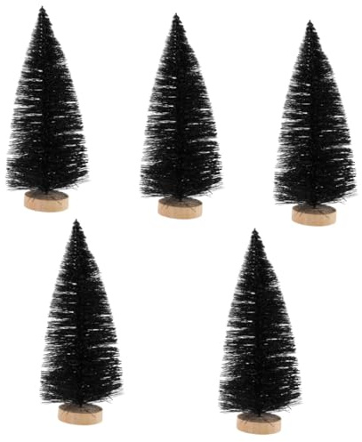 Cabilock 5st Kleiner Schwarzer Weihnachtsbaum Weihnachtsbaumschmuck Minibäume Zum Basteln Christbaumschmuck Tisch-Weihnachtsbaum Halloween-Weihnachtsbaum Desktop-weihnachtsbäume Holz