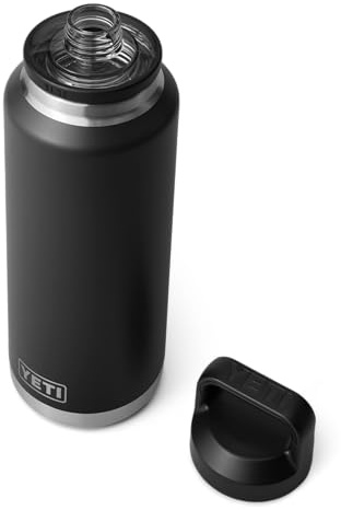 YETI Rambler Bottle Chug, Vaccum Insulated Stainless Steel Bottle with Leakproof Chug Cap, Black, 46 oz (1.3 L)