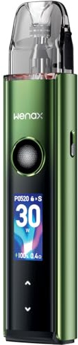 GeekVape Wenax Q Pro 30W 30W 1200mAh Batteria incorporata adatta 2ml GeekVape Q Series Pod cartuccia sigaretta elettronica Vape Senza nicotina (Verde aurora)