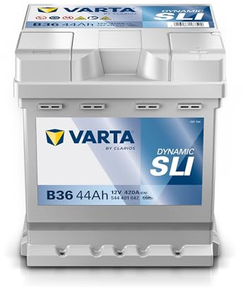 VARTA Automotive DYNAMIC SLI (B36) 12V 44Ah 420A - Nassbatterie KFZ mit Standardausstattung & ohne Start-Stopp System - Starterbatterie für einfachen Energiebedarf - Bleisäurebatterie wartungsfrei