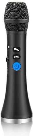 YF79 Wireless Bluetooth Microphone with 20W High Power, DSP Chip for Clear Sound, Dual Mic Connectivity for Duet Singing, One-Click Vocal Reduction for Karaoke, Portable Design with Loud Volume(Black)