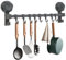 Barre de Cuisine pour Ustensiles - Porte Ustensiles Cuisine Mural, Installation sans Percage, 40 cm, 8 Crochets Amovibles, Haute Capacité de Charge, Idéal pour Cuisine, Salle de Bain ou Balcon