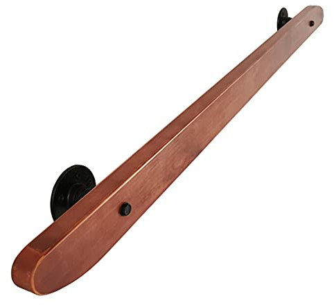 Kit antiscivolo in legno per scale interne/esterne, completo ringhiera di sicurezza per anziani, mansarda, corridoio, villa, decorazione (60 cm)