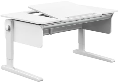 moll Champion Center Up | Kinderschreibtisch höhenverstellbar | mitwachsend & ergonomisch mit geteilter, neigbarer Tischplatte & gerundeten Ecken | ideal für Schulkinder | Made in Germany