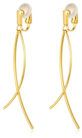 LILIE&WHITE Gold Clip Ohrringe Damen,Hypoallergen & Farbbeständig Ohrclips, Modische Ohrringe für Jeden Anlass, Elegante Ohrschmuck für Frauen