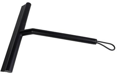 Tergivetro per Doccia 1 raschietto for la pulizia dei vetri, tergivetro for doccia, for finestre, in silicone, supporto in for tergicristallo for specchio da bagno(Black)