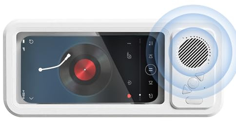 Generico Aqua Play Porta Cellulare Con Altoparlante, 100% Impermeabile E Antiappannamento, Bianco, Porta Cellulare Impermeabile, Cellulari E, Design Girevole A 360°, Per Bagno, Specchio, Parete, Crus