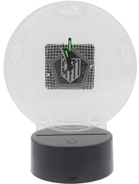 CyP Brands-Atlético de Madrid, Reloj, Despertador, Metacrilato, con Luz, Color Transparente, Producto Oficial
