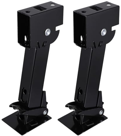 Healeved Supporto Stabilizzatore per Rimorchio Camper 2 Pezzi, Martinetto Stabilizzatore Robusto in Metallo Nero, Strumento di Supporto per Veicoli da Campeggio e Rimorchi, Uso in Spazi