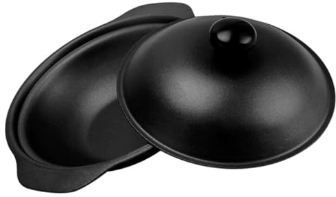 Healifty Cazuela de Hierro Fundido 16 Cm Tapa, Olla para Guisar Antiadherente, Adecuado para Estofados y Arroz Casero en Cocina Doméstica