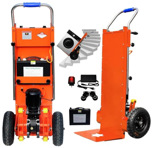 MZYZPPBD Elektrischer Treppensteiger Elektrische Sackkarre mit 400kgTragkraft mit Teleskopgriff Abnehmbare Batterie Bürstenloser Motor Treppen Hinauf Und Hinunter