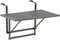 Ribelli® Tavolino da balcone tavolino da appendere alla ringhiera del balcone, in acciaio rivestito in plastica, regolabile in altezza su 4 livelli, ca. 60 x 40 x 56 cm, grigio ferro