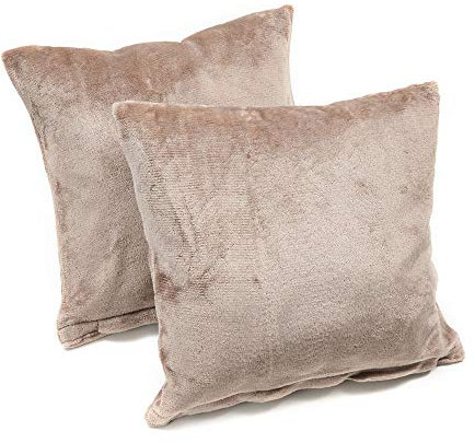 MALIKA Set 2er Kissenbezug Cashmer Touch Fleece Kissenhlle Sofakissen Kopfkissenbezug Kissenbezug Couchkissen, Gre:2X 80x80 cm, Designe:Taupe