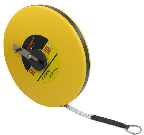 Aexit Mètre à ruban escamotable pour outil de mesure, couvercle rond jaune 50M QB130420Z788716X