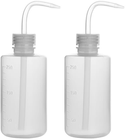 stonylab Wash Bottle, 2 Packs Plastic Squeeze Wash Bottle, LDPE with Narrow Mouth (250 ml, 2 Packs)