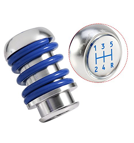 Keenso Manopola del cambio manuale a 5 marce, pomello pomello cambio universale per auto con leva del cambio Manopola a levetta con 3 adattatori 8mm 10mm 12mm(Blue)