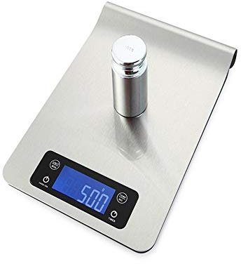 Bilancia da Cucina Digitale - Multifunzione Bilancia Digitale 5kg/11lb 0.1oz Alta Precisione Acciaio Inossidabile Impermeabile Facile da Pulire Appendibile Touch Screen, Argento