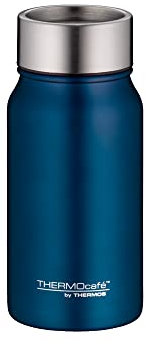THERMOcafé by THERMOS TC DRINKING MUG saphire blue mat 0,35l, Thermobecher Edelstahl, Isolierbecher, Kaffeebecher to Go Thermo, auslaufsicher, 8h heiß & 16h kalt, spülmaschinenfest, BPA-frei