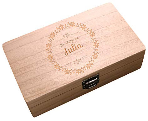 CADEAUX.COM Personalisierbare Teebeutelbox mit 8 Fächer - Die Köstlichkeiten - gravierte Teebox enthält 40 verschiedenen Teebeutel - Muttertagsgeschenk - Geschenk zum Muttertag