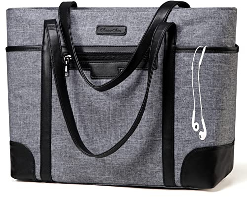 Chase Chic Handtasche Damen,15,6 Zoll Laptoptasche Schultasche Grau