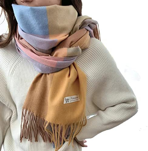 Ikruidy PJWJ-JH Winter Damen Schals Warm Umschlagtuch Schal,Quaste Plaid Decke Schal für Frauen